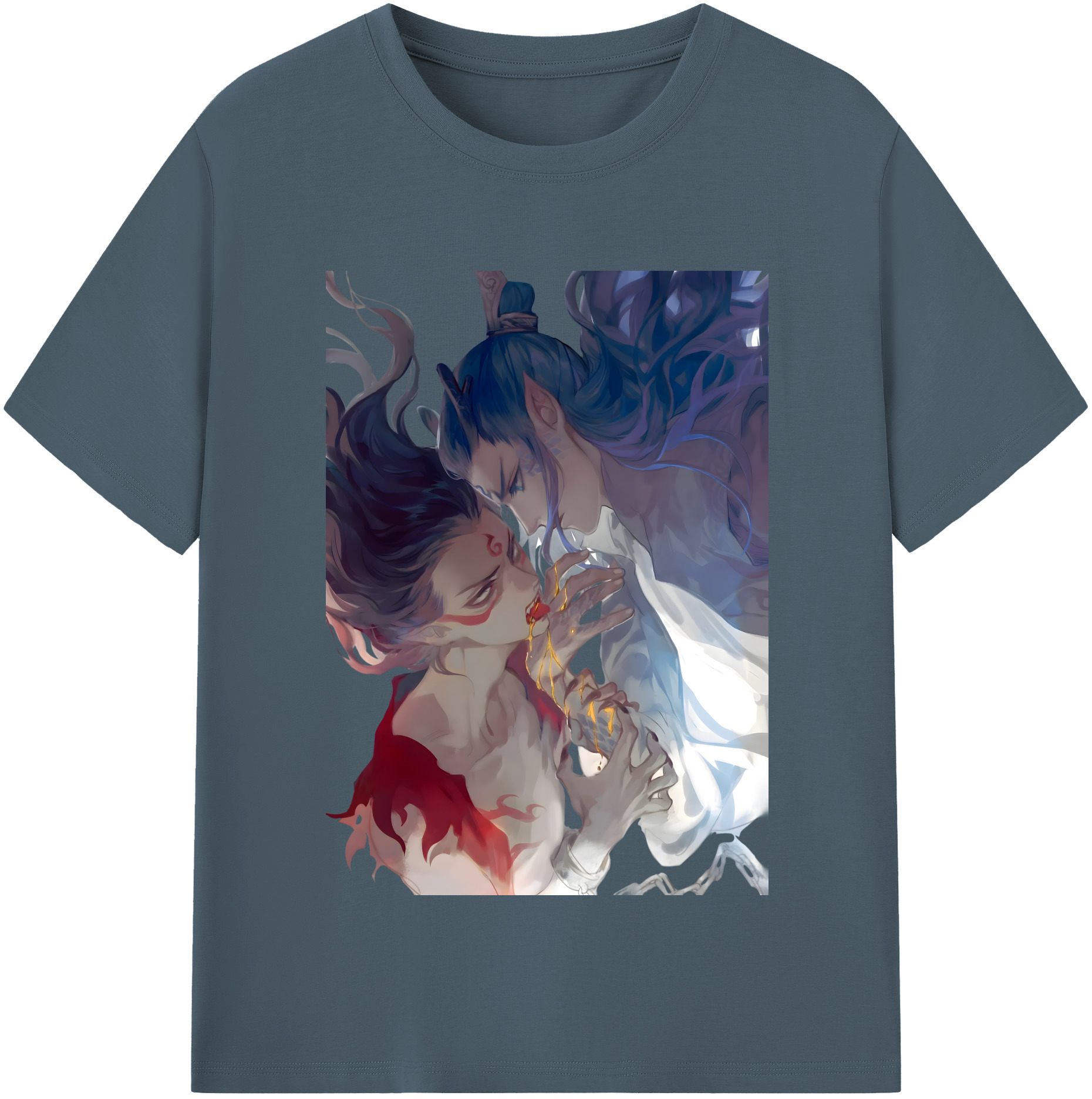 （画像用） Ne Zha 2 ナタ 魔童の大暴れ 綿100％半袖Tシャツ（フロントプリント）